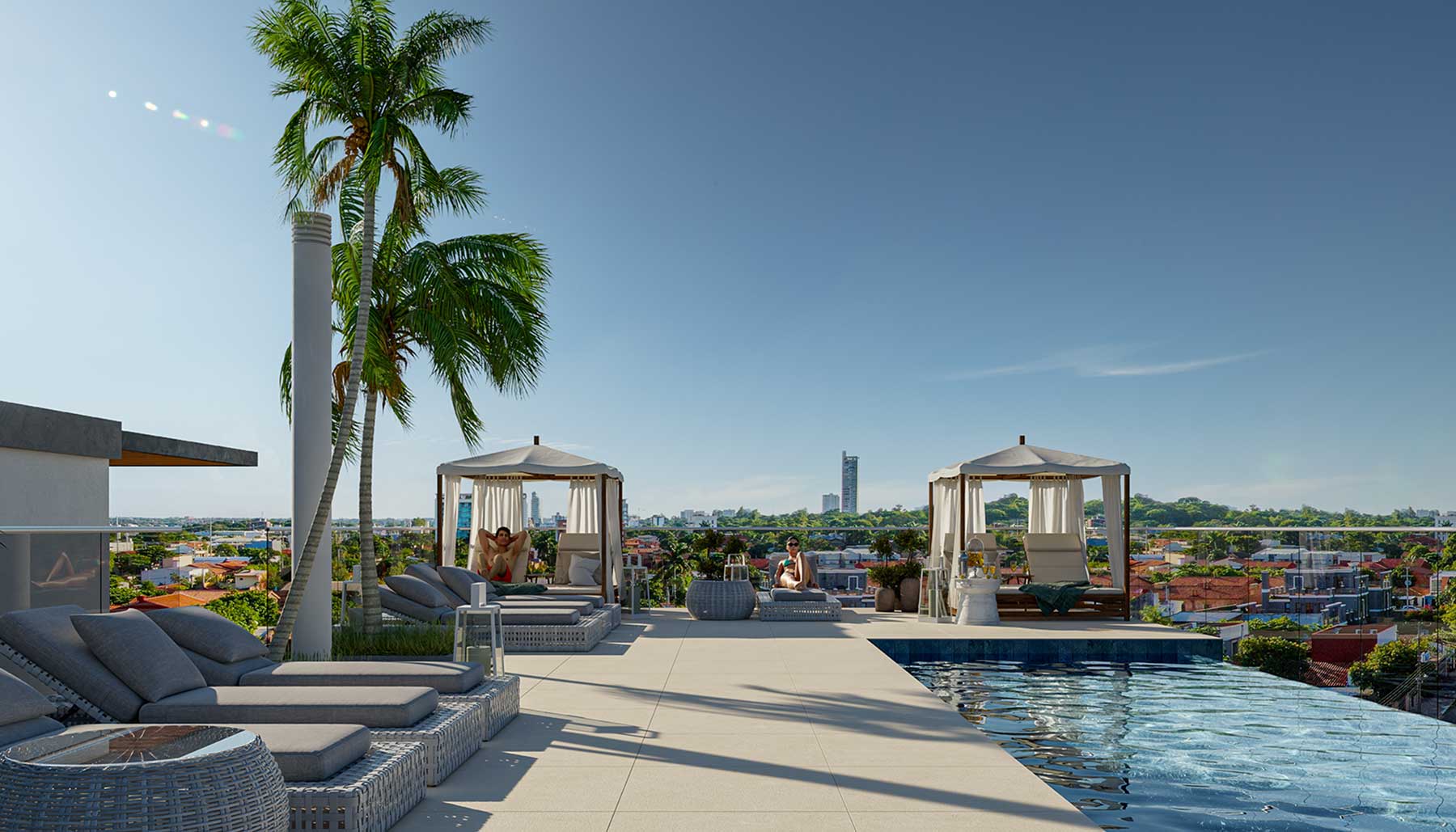 Piscina de borda infinita no terraço - Altea Ykua Sati